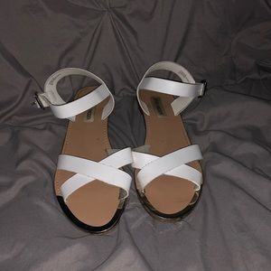 White strappy sandals